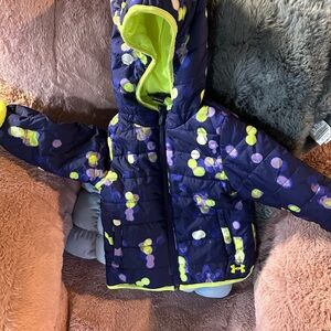 Under Armour Kids Puffer Jacket - Navy and Neon Yellow